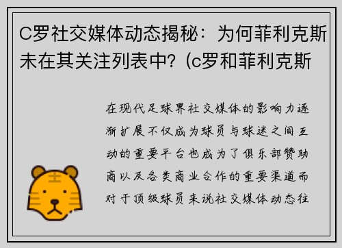 C罗社交媒体动态揭秘：为何菲利克斯未在其关注列表中？(c罗和菲利克斯合照壁纸)